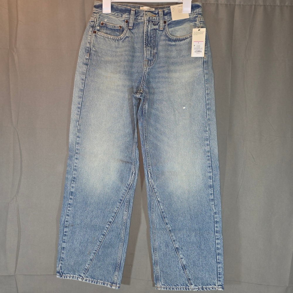 Universal Thread Womens Blue Loose Straight Leg Jeans Low Slung Size 0 5937